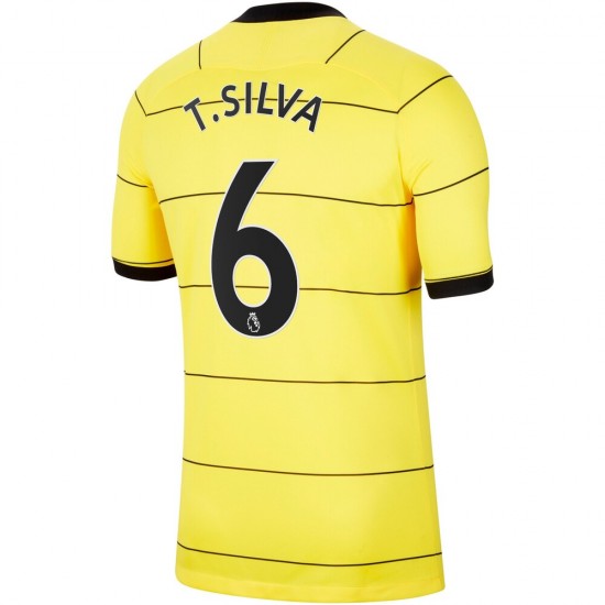 Camisola Chelsea Thiago Silva 6 Equipamento Segundo 2021-2022 Manga Curta